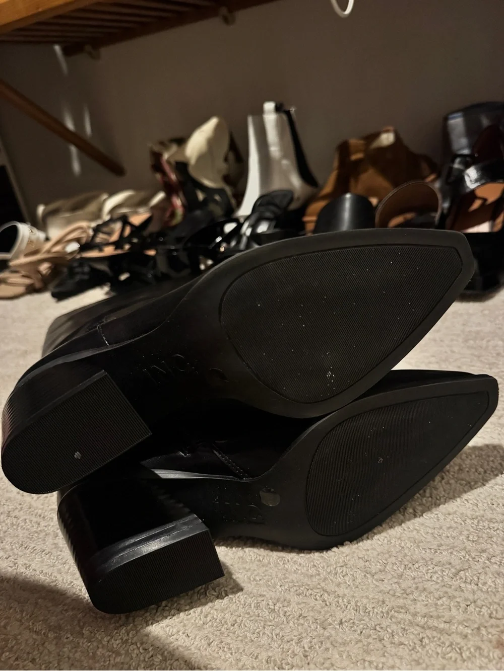 INC International Concepts Black Over-the-Knee Pointed-Toe Boots